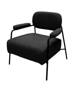 Relax chair, metal structure, textile upholstery, black, 71.5x76.5xH75 cm