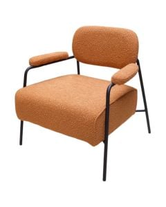 Relax chair, metal structure, textile upholstery, terracotta, 71.5x76.5xH75 cm