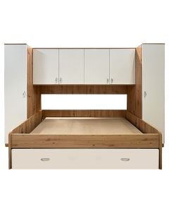 Bedroom, for children, Rock, melamine, white/artisan, 285x93.8xH200 cm