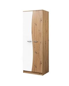 Wardrobe, Wave, melamine, white/artisan, 69x51xH200 cm