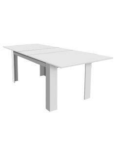 Dining table, melamine, white, 160/200x90xH75 cm