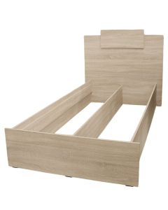 Bed, melamine, sonoma, 100x205xH106 cm (90x200 cm)