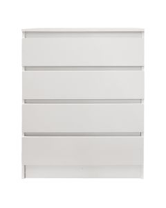 Cabinet, melamine, with 4 drawers, white, 70x46xH92 cm