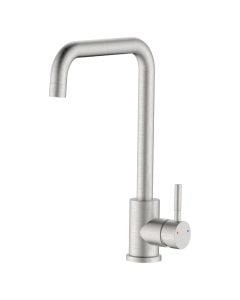 Sink mixer, ''Brooklyn, inox 304 material, silver color, brushed metal finish, height, H: 33.7 cm