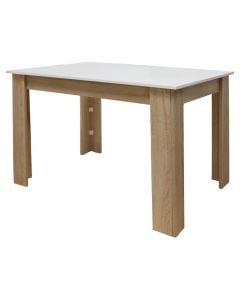Dining table, melamine, white/sonoma, 110x75xH74 cm