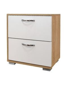 Bedside, melamine, sonoma/white, 50x36xH55 cm