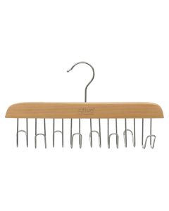 Clothes hanger "L'Original" in wood and emtal material, natural wood color. Dimensions, H : 15.5 cm, L : 28 cm, P : 1.7 cm.