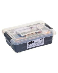 Organization box "Samba" in polypropylene material, 1.5 l. Dimensions, H : 6.5 cm, L : 22 cm, W : 15.5 cm.