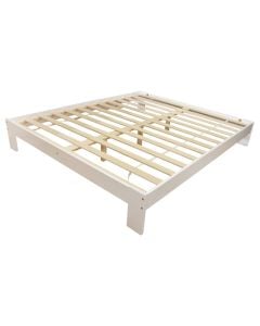 Double bed, pine wood, white, 160x190 cm