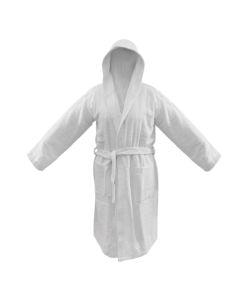 Bathrobe, cotton, white, 350 gr, M-XXL