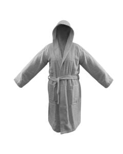 Bathrobe, cotton, grey, 350 gr, M-XXL