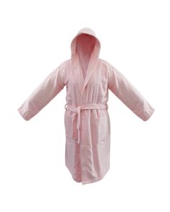Bathrobe, cotton, pink, 350 gr, M-XXL