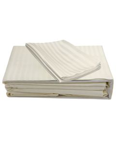 Bedlinen set, single, saten, 80% cotton/20% polyester, with stripe 7mm, panna, 170x300 cm (without elastic); 170x300 cm; 50x80 cm (x1)