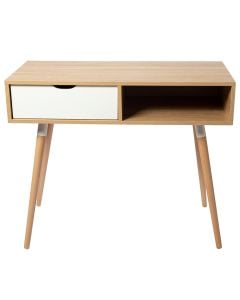 Board desk, Ultron, mdf, white/ brown, 90x40xH75 cm