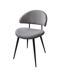 Dining chair, Karomi Suede, textile upholstery , metal legs, grey, 54x52xH80cm