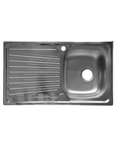 Single bowl, stainless sink, Siros 1+1, 86x50 cm/ left
