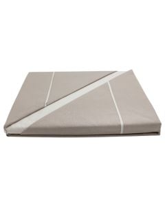 Bedlinen set, double, cotton, beige/white, 240x260 cm; 180x200 cm; 50x80 cm