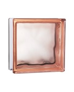 "Cloudy Pink"glass block 19x19x8cm