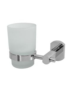 Tumbler holder in brass + glass.