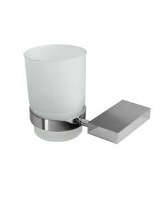 Tumbler holder in brass + glass.