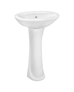 White, Ground mounted, Porcelain, Aqua, Basin, 53x42xH84 cm