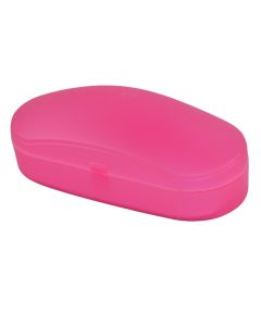 Glass case, plastic, pink, 15x4xH6 cm