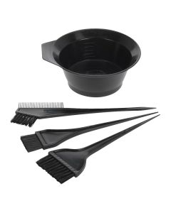 Hair dye set, plastic, black, 4 pieces