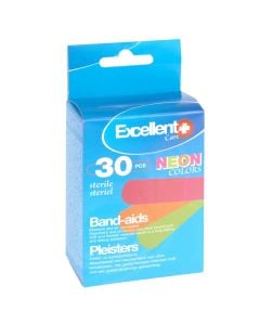 Waterproof bandages (30 pieces), polyvinyl, colorful, 7.6x1.9 cm