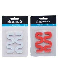 Toe seperator, "Eleganza", sponge, white-red, 2 pieces
