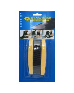 Shoe polishing brush, plastic, 11x5x25 cm, brown-black, 2 piecec
