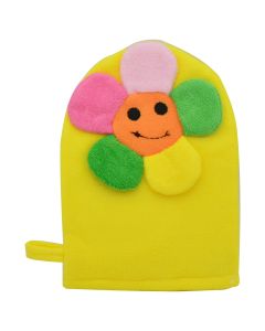 Scrub gloves, for children, 21x21x1 cm, yellow, 1 piece