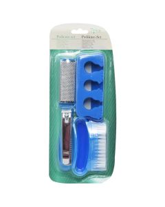 Pedicure set, plastic, 24x10x3.5 cm, blue, 7 pieces