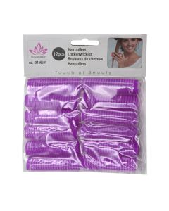 Elastic hair roller, "Touch of beauty", 1x6 cm, plastic, pink, 12 roll