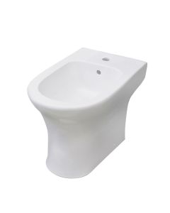 White, ground mounted, porcelain, bidet, 54.5x35.5x H39.3 cm