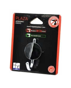 FERIDRAS, PLAZA wall mounted clothes chrome steel hook