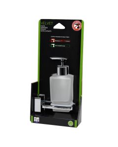FERIDRAS, VELVET wall mounted clothes chrome steel liquid soap holder