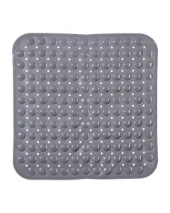 Grey PVC bath matt, 54x54 cm