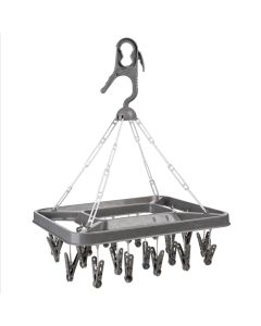 Grey plastic habger with 26 pegs
