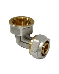 Bërryl 90 ° për multistrat, me shtrëngim, DN 16x1/2", F, bronz
