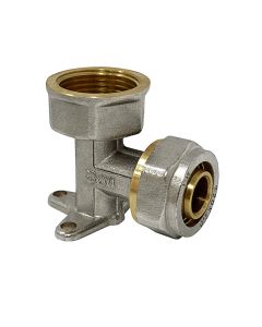 Bërryl 90 ° për multistrat, me shtrëngim, me veshë,  DN 20x3/4", bronz