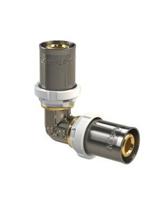 Bërryl 90 ° për multistrat, me presim, DN 26, bronz