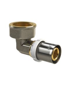 Bërryl 90 ° për multistrat, me presim, DN 20x1/2", F, bronz