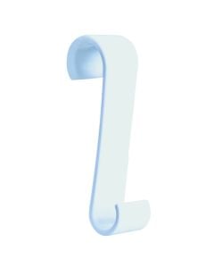 Towel hanger, metal, white, 3.3x6.4x12.7 cm