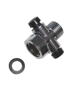 Shower deviator, chromed, gray, 3x5 cm