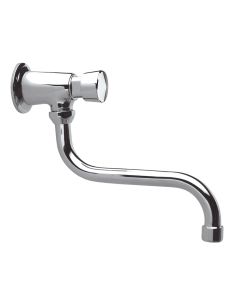 Faucet with pipe "S", 1/2", with wall mounting, brass