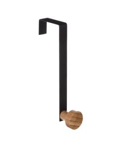 Clothes hanger, metal/wood, black/brown, 1.5x5x16.5 cm