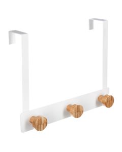 Clothes hanger, metal/wood, white/brown, 25x5x20 cm