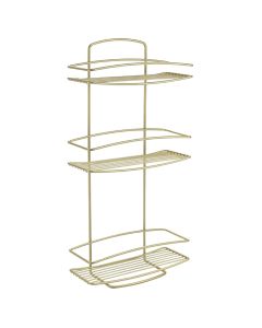 Rectangular shelf, Onda Brass, polytherm® brass coating, 3-tier, 26x11xH53 cm