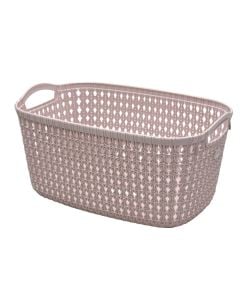 Storage basket, Knit, 6 lt, plastic, powder pink, 29.3x19.8x14.1 cm