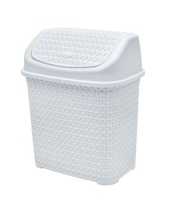 Dustbin, Knit, 10 lt, plastic, white, 28.7x20.7x33.7